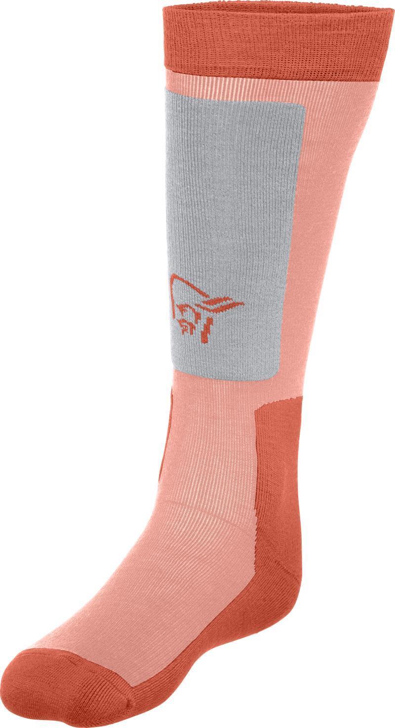 Lofoten Mid Weight Merino Socks Long - orange alert / peach amber 1