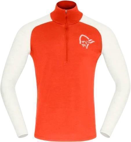 Norrona Pureull Zip Neck - Mens - Arednalin / Snowdrop 1