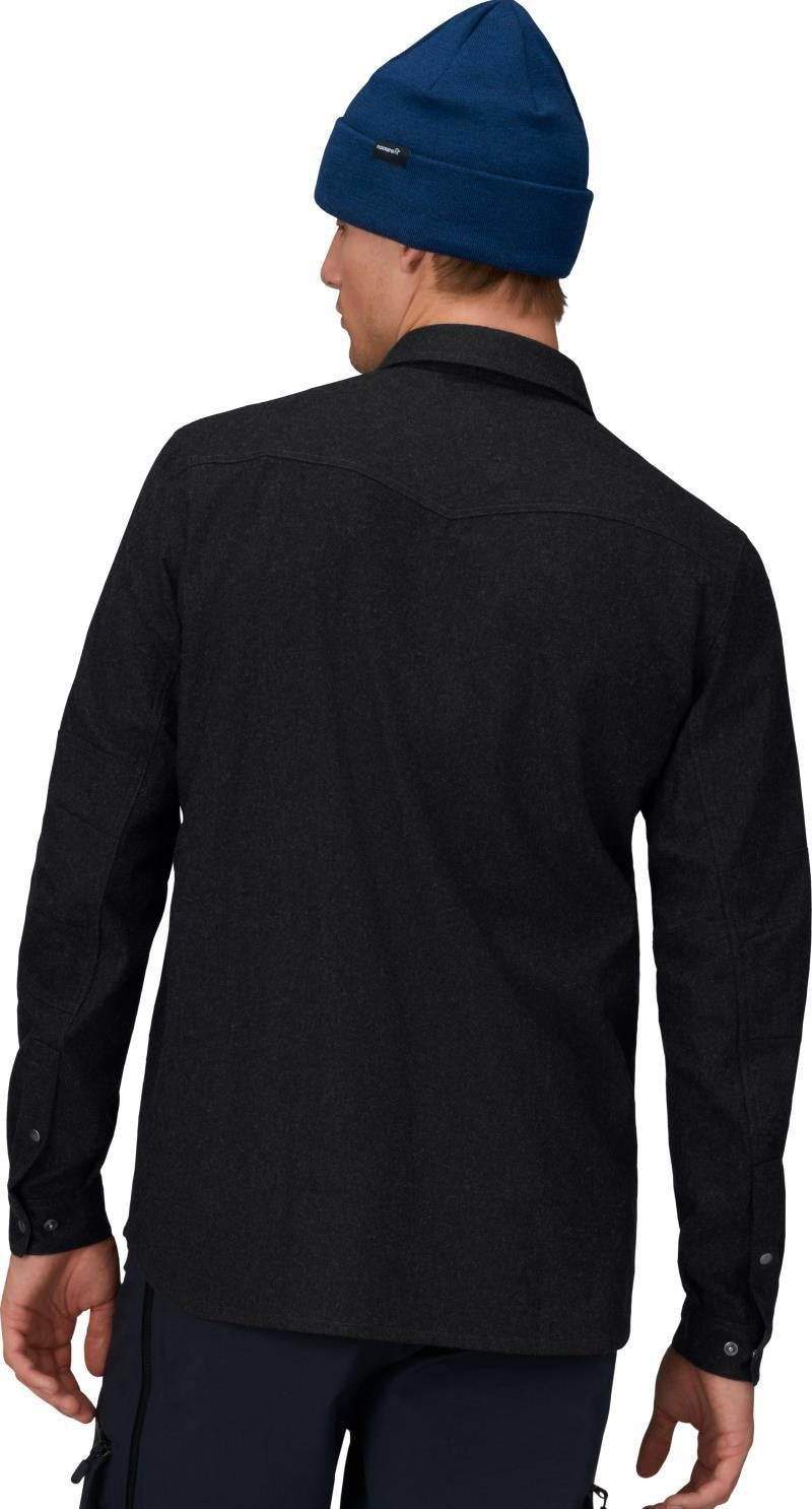 Tamok Wool Plain Shirt - Mens - caviar melange 1