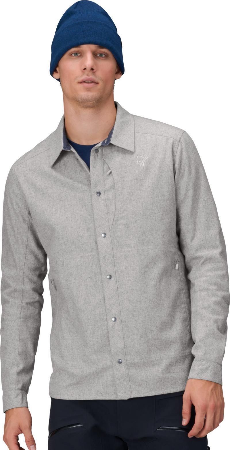 Tamok Wool Plain Shirt - Mens - drizzle melange 1