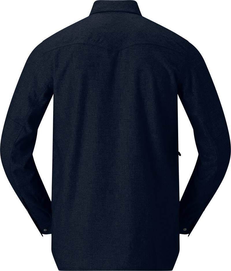 Tamok Wool Plain Shirt - Mens - indigo night melange 1