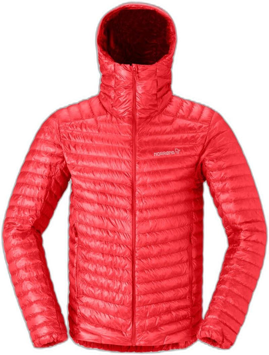 Trollveggen Superlight Down800 Hood - Mens - flame scarlet 1