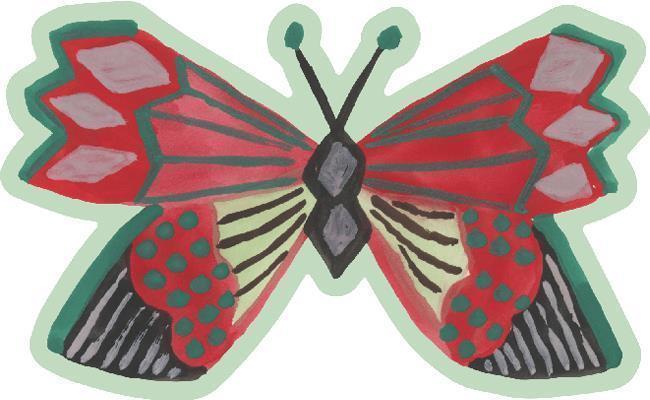 Red Butterfly 3.25 x 2" - Not Applicable 1