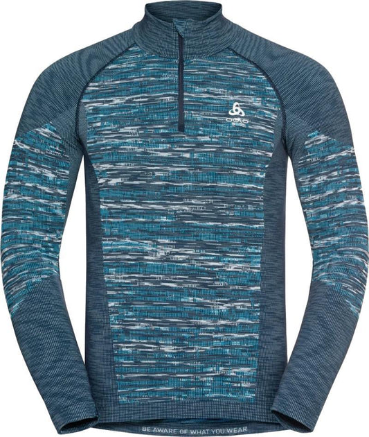 BL Top Turtle Neck LS Half Zip Blackcomb Eco - Mens - Dark Sapphire / Space Dye 1