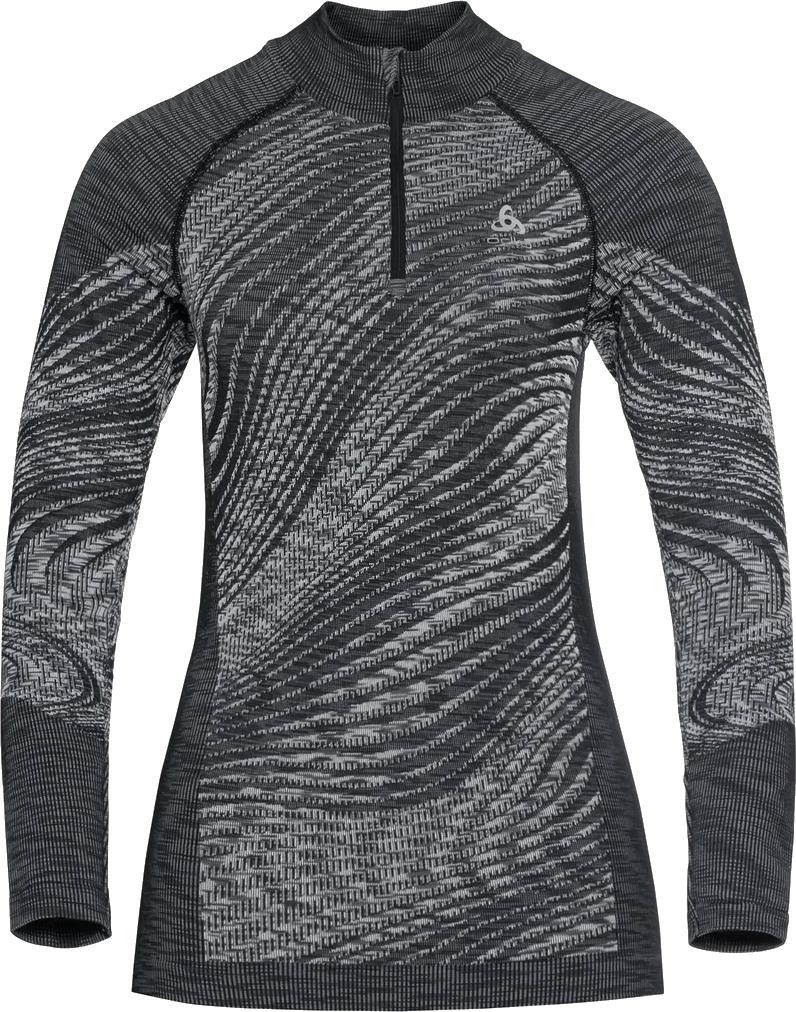 BL Top Turtle Neck LS Half Zip Blackcomb Eco - Womens - black / space dye 1