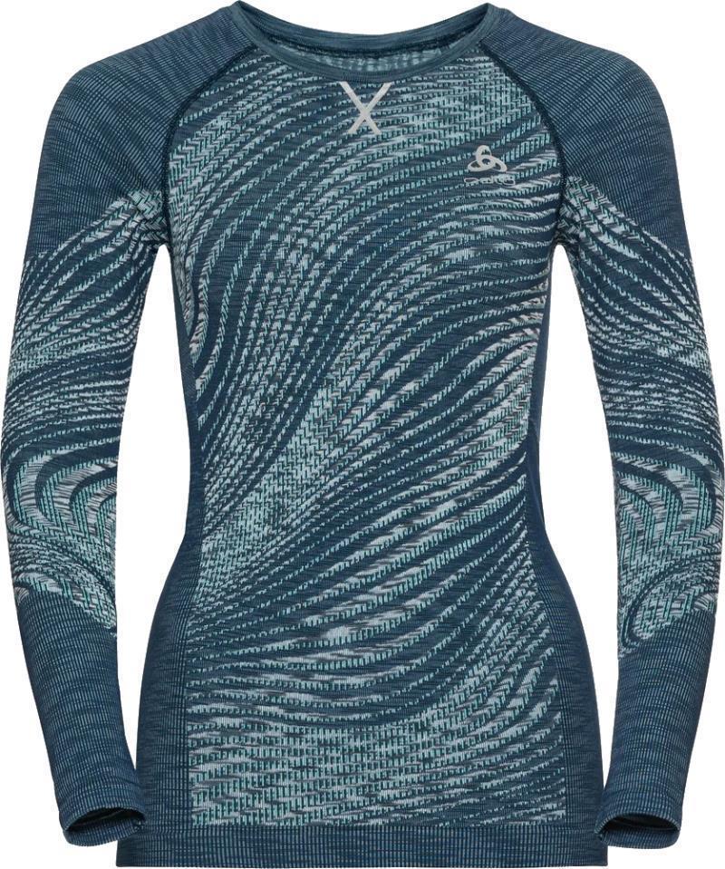 Blackcomb Eco Crew Neck LS - Womens - blue wing teal / space dye 1