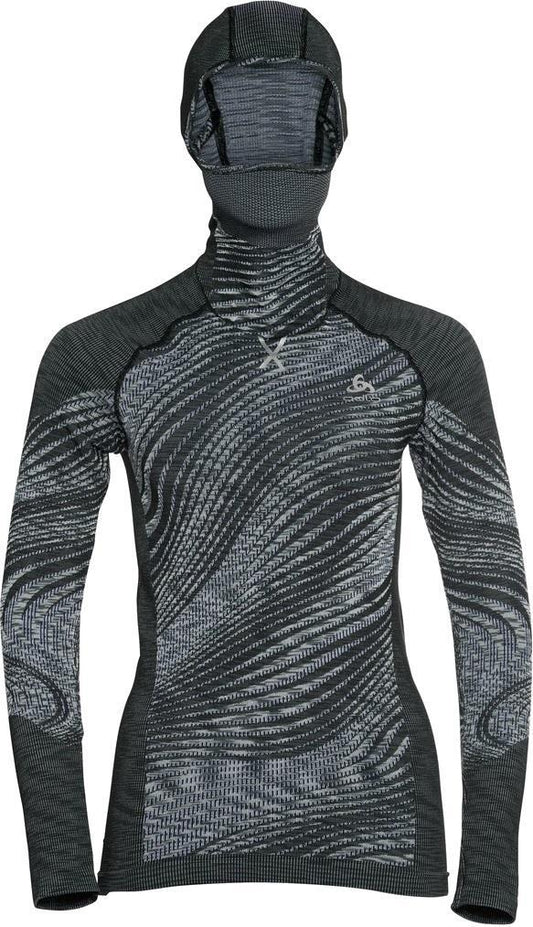 Blackcomb Eco LS Top w/ Facemask - Womens - black / space dye 1