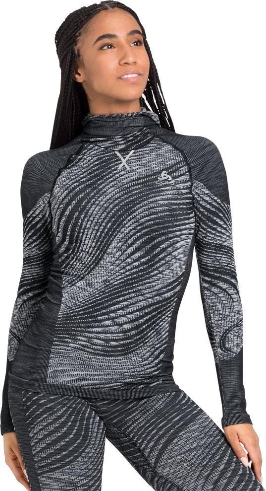 Blackcomb Eco LS Top w/ Facemask - Womens - black / space dye 1