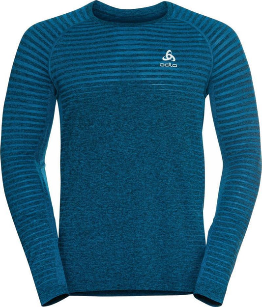 Essentials L/S Running Shirt -  Mens - indigo bunting / space dye 1