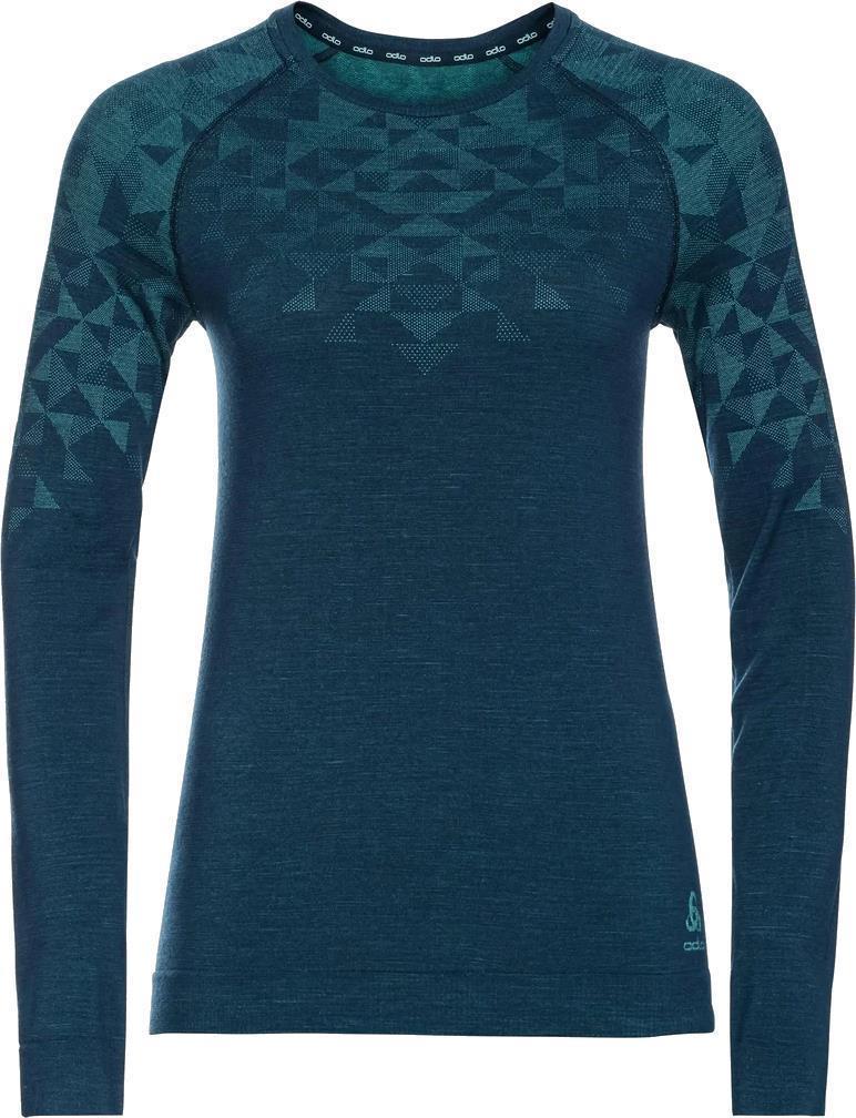 Kinship 200 BL Top Crew Neck L/S  - Womens - blue wing teal melange 1