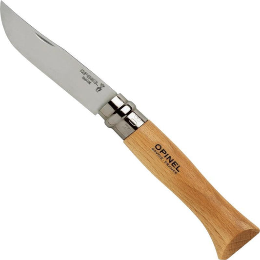 No.8 Stainless Steel Folding Knife - Blister Pack - Beechwood 1