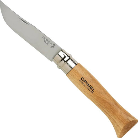 No.9 Stainless Steel Folding Knife - Blister Pack - Beechwood 1