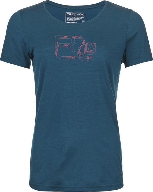 120 Cool Tec Leaf Logo T-Shirt - Womens - Petrol Blue 1
