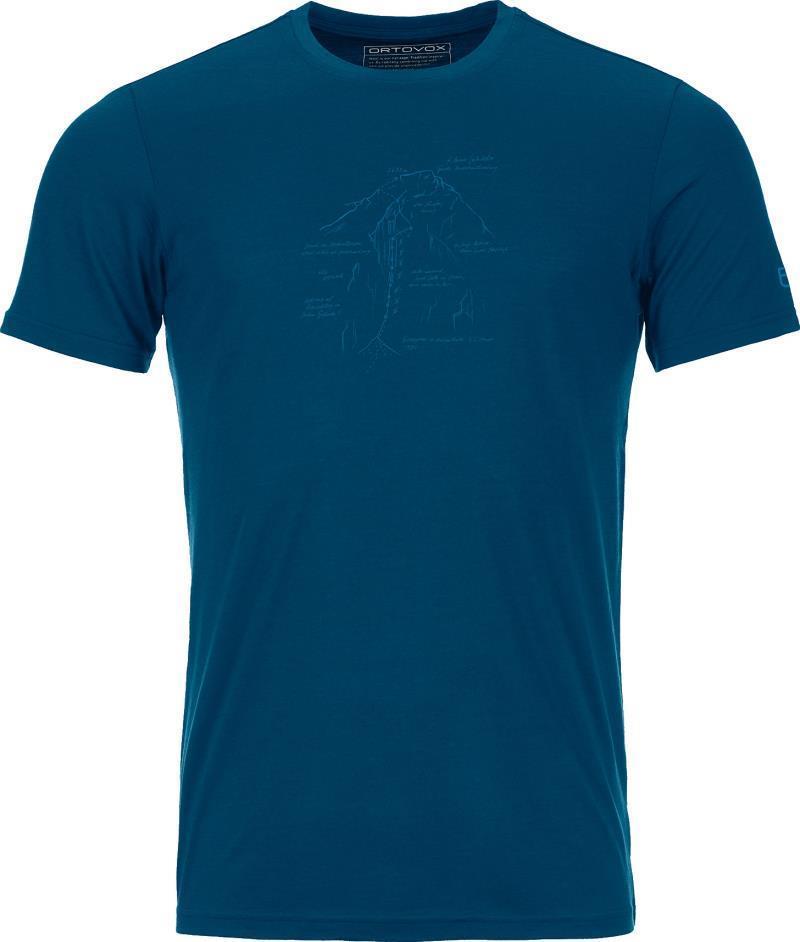 120 Tec Lafatscher Topo T-Shirt - Mens - Petrol Blue 1