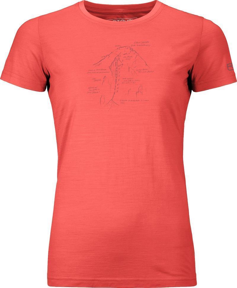 120 Tec Lafatscher Topo T-Shirt - Womens - coral 1