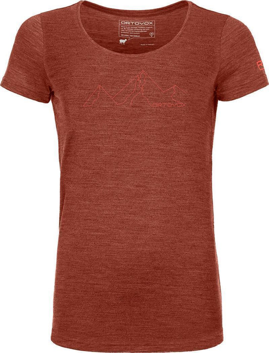 150 Cool Mountain Face T-Shirt - Womens - Clay Orange Blend 1