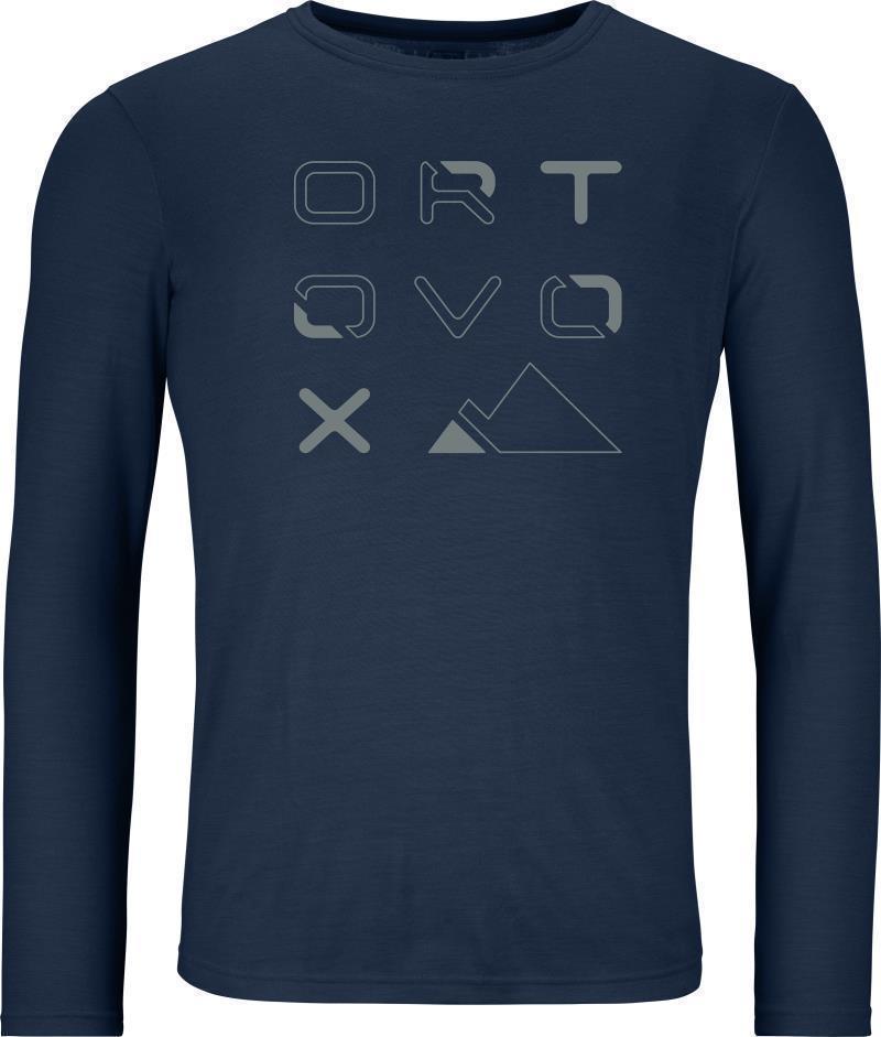 185 Merino Brand Outline LS - Mens - Deep Ocean 1