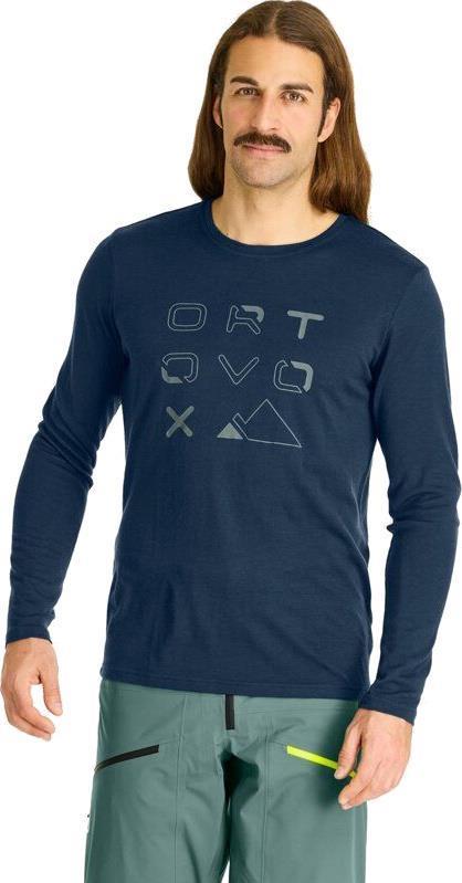 185 Merino Brand Outline LS - Mens - Deep Ocean 3