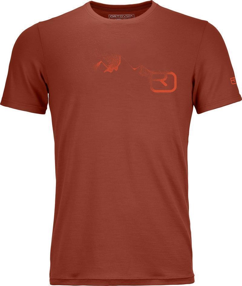 185 Merino Logo Spray T-Shirt - Mens - clay orange 1