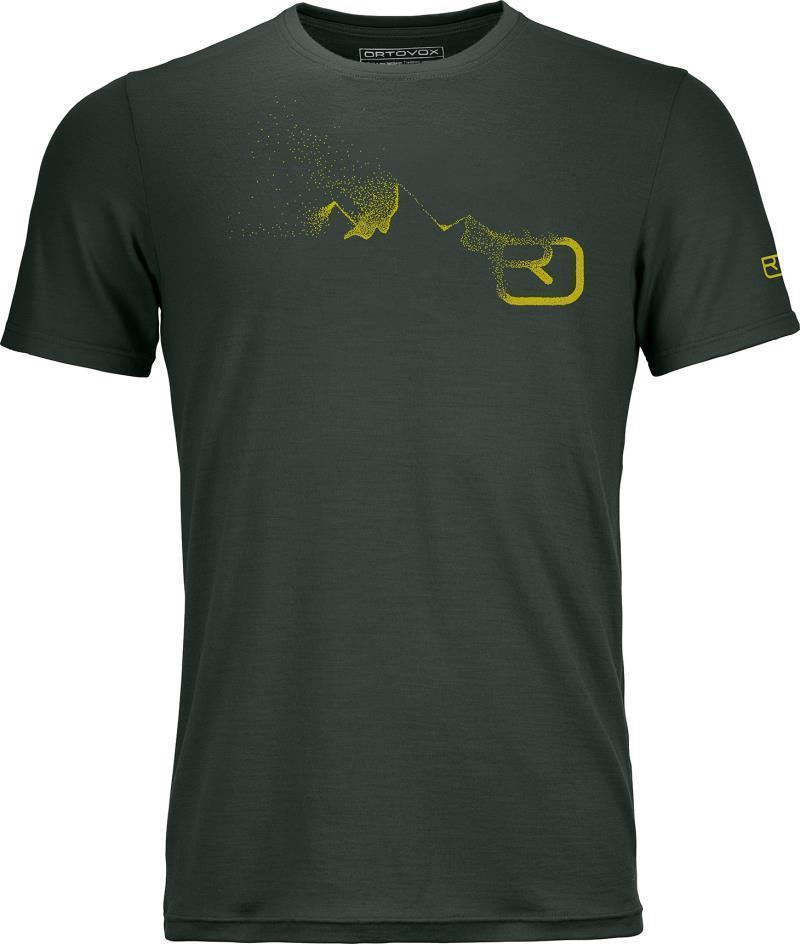 185 Merino Logo Spray T-Shirt - Mens - green pine 1