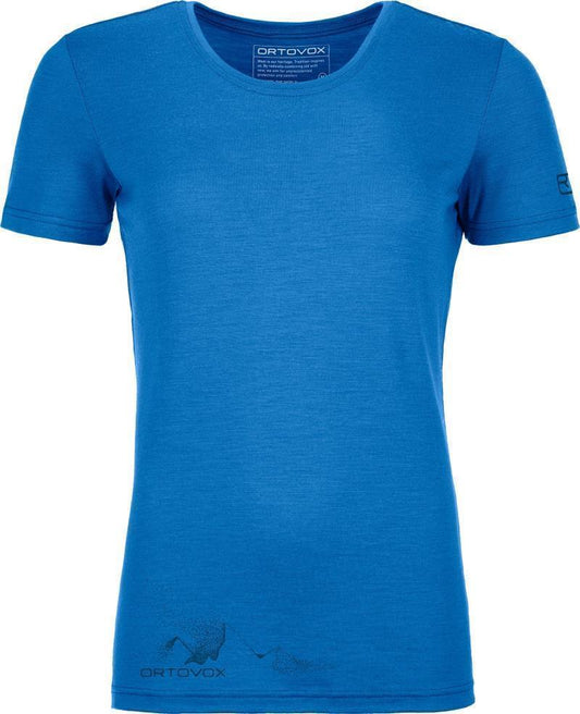 185 Merino Logo Spray T-Shirt - Womens - sky blue 1