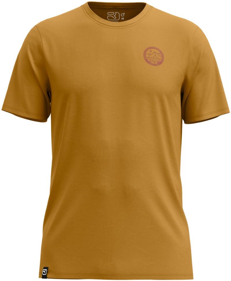 185 Merino Mtn Badge T-Shirt - Mens - dark cumin 1
