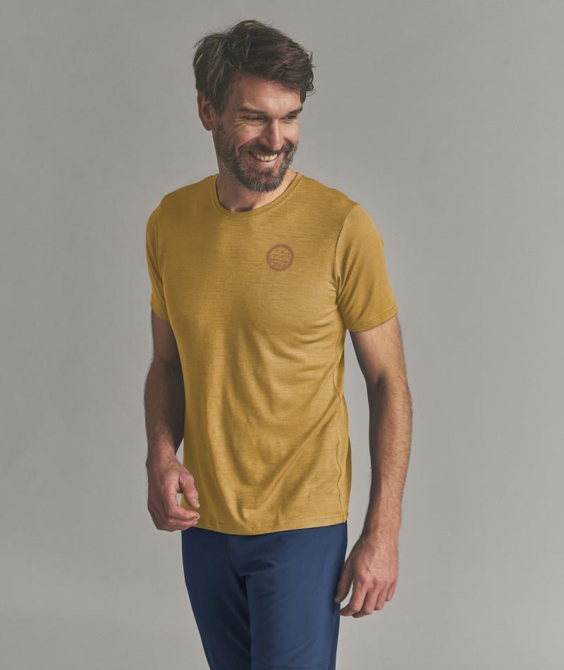 185 Merino Mtn Badge T-Shirt - Mens - dark cumin 1