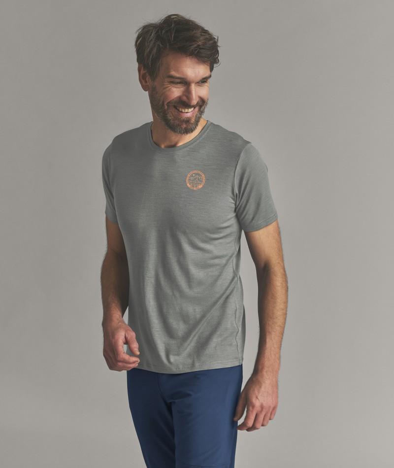 185 Merino Mtn Badge T-Shirt - Mens - dark sage 1