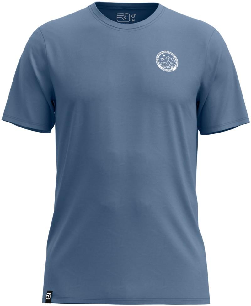 185 Merino Mtn Badge T-Shirt - Mens - light nunatak 1