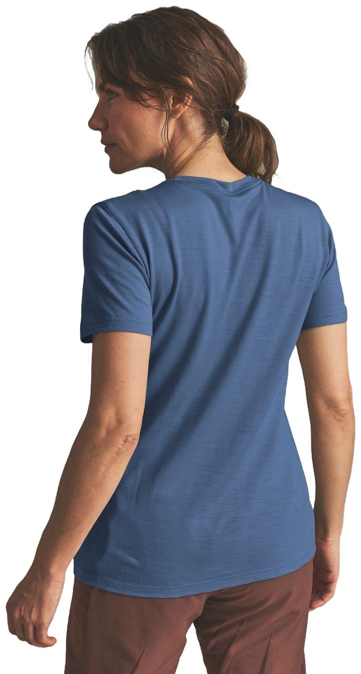 185 Merino Mtn Badge T-Shirt - Womens - blue nunatak 1