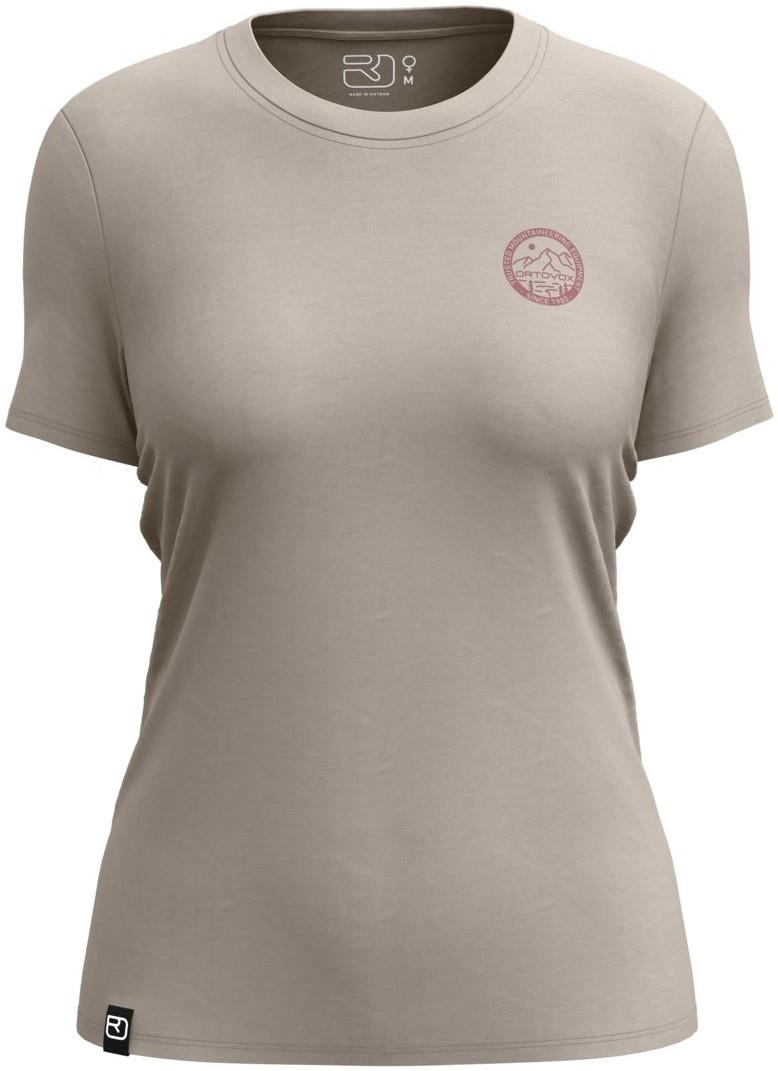 185 Merino Mtn Badge T-Shirt - Womens - dark linen 1