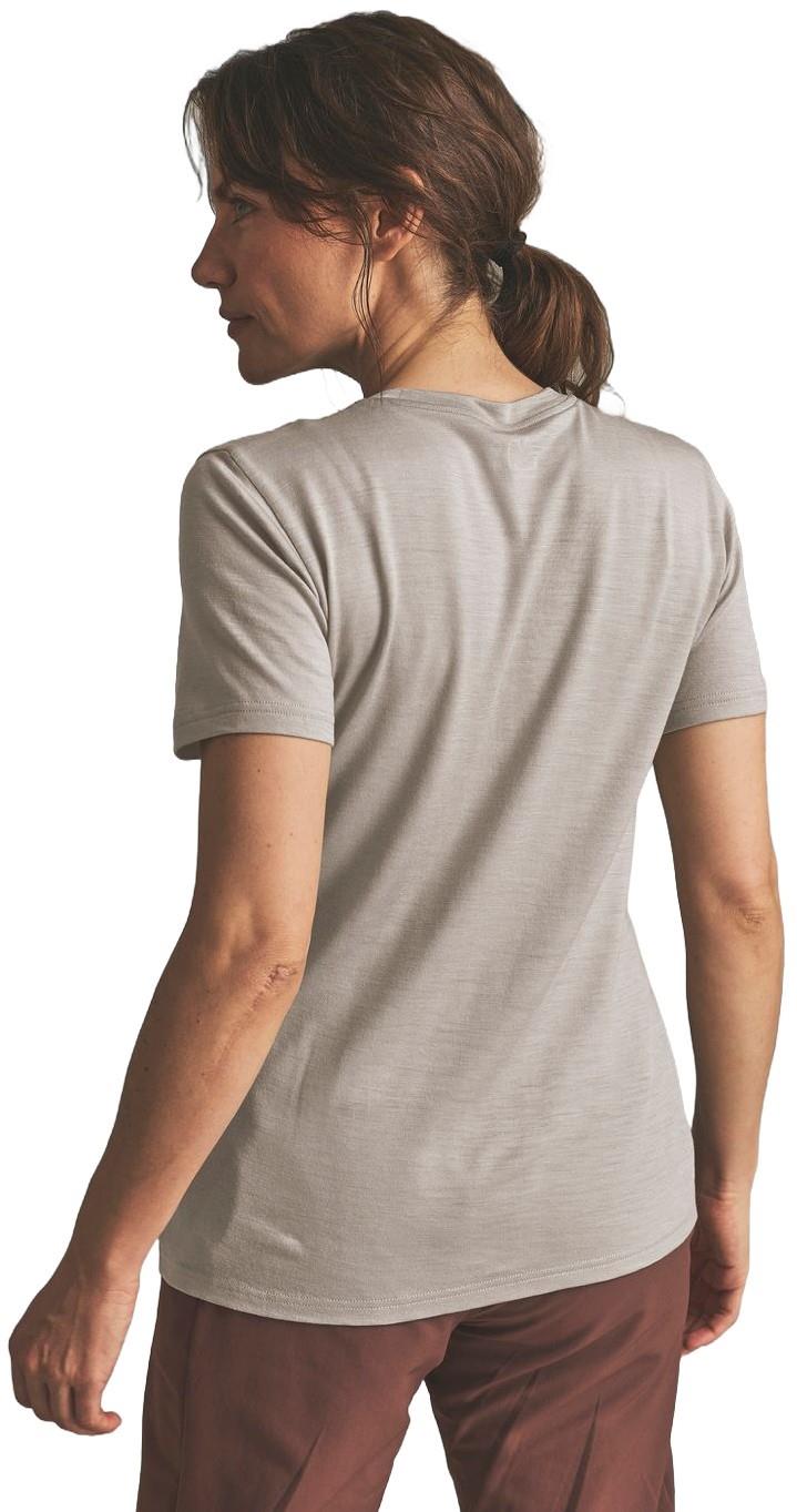 185 Merino Mtn Badge T-Shirt - Womens - dark linen 1