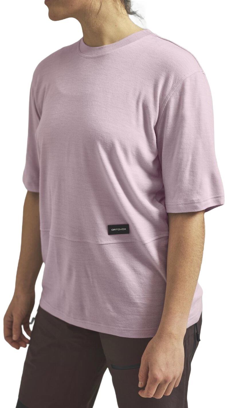 185 Merino Patch T-Shirt - Womens - dawn rose 1