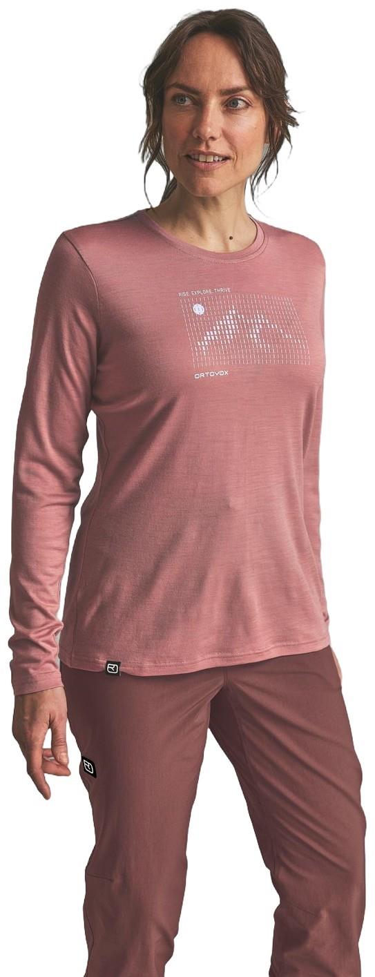 185 Merino Sunrise LS - Womens - dusk rose 1