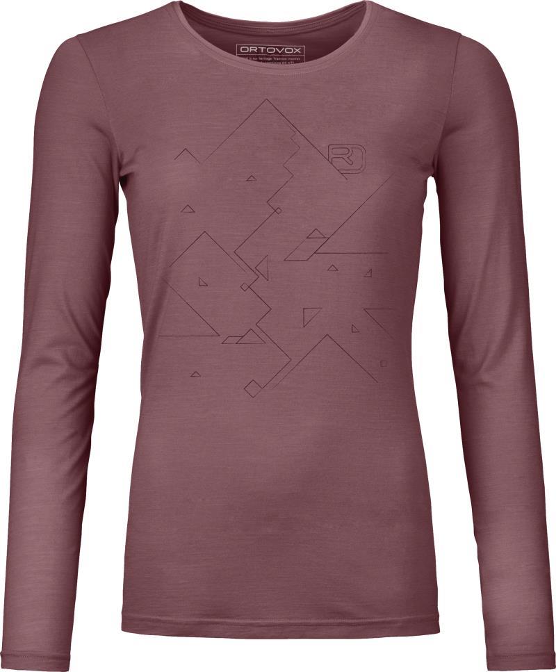 185 Merino Tangram LS - Womens - Mountain Rose 1