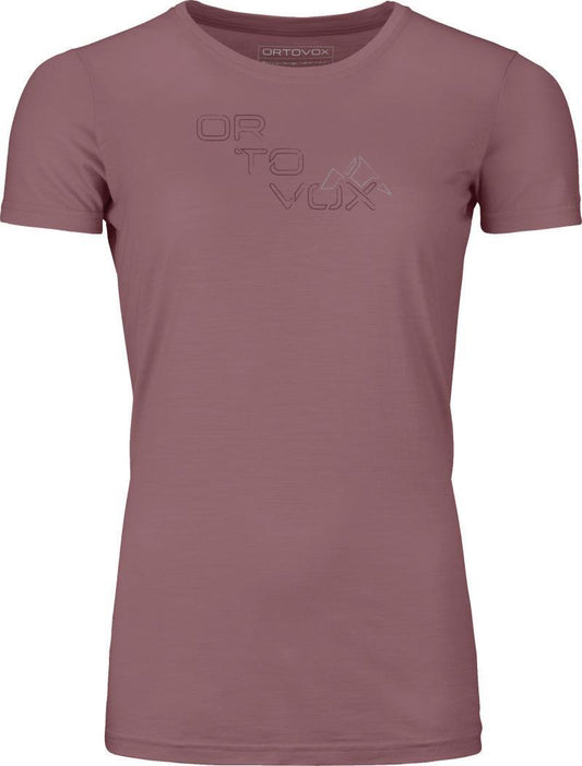 185 Merino Tangram Logo T-Shirt - Womens - Mountain Rose 1