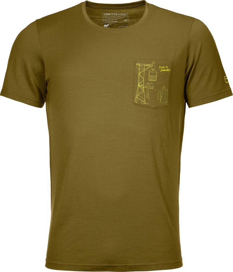 185 Merino Way To Powder T-Shirt - Mens - Green Moss 1