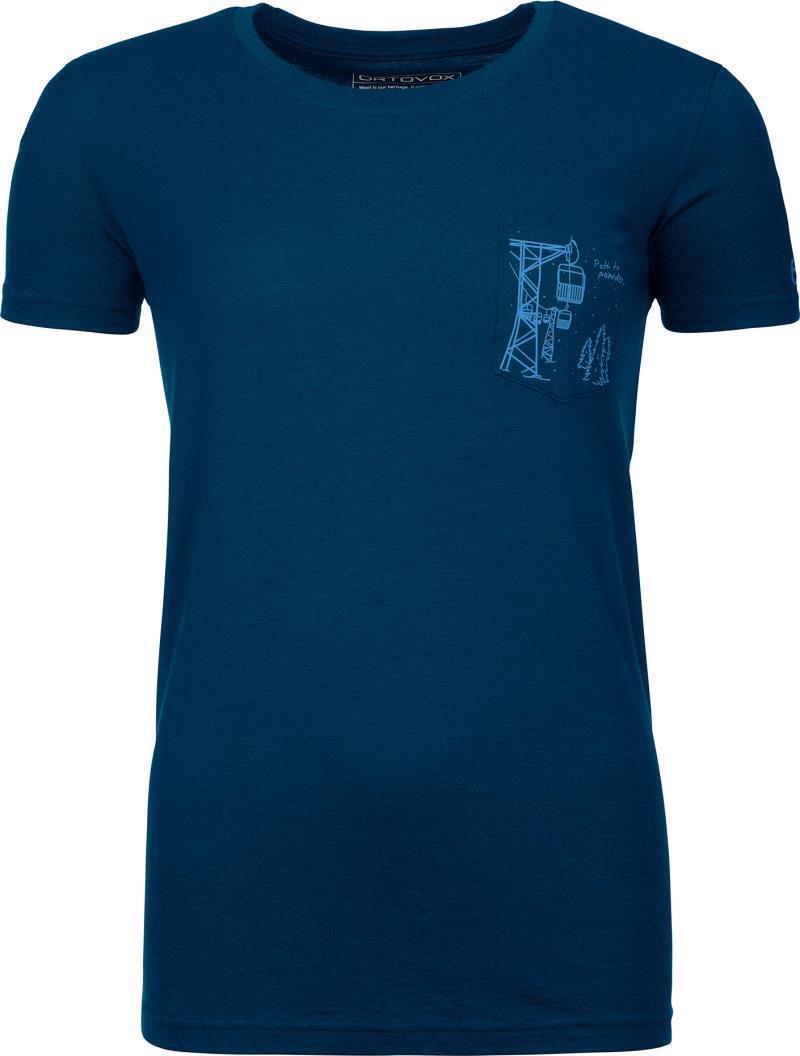 185 Merino Way To Powder T-Shirt - Womens - petrol blue 1