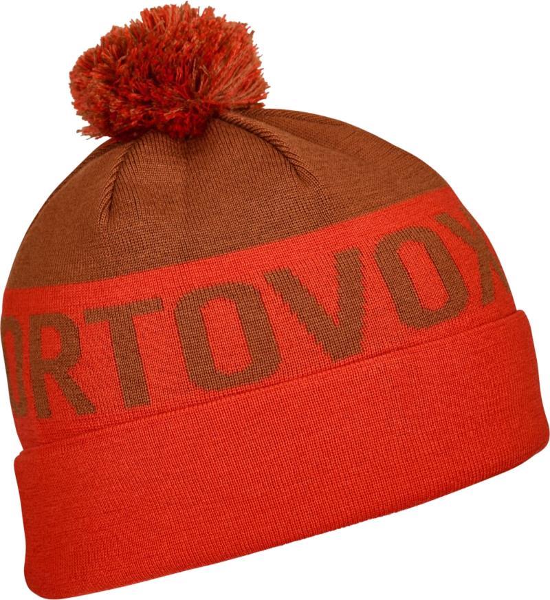 Bobble Knit Beanie - Hot Orange 1