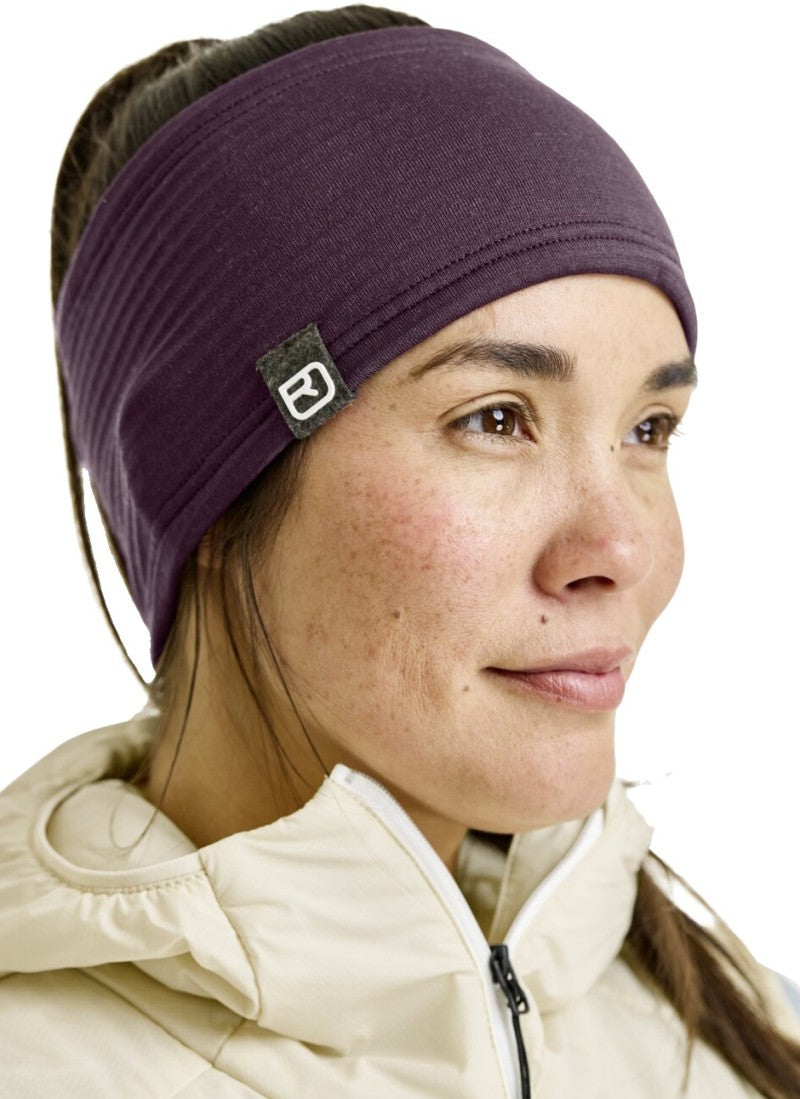 Fleece Grid Headband - dark wild berry 1