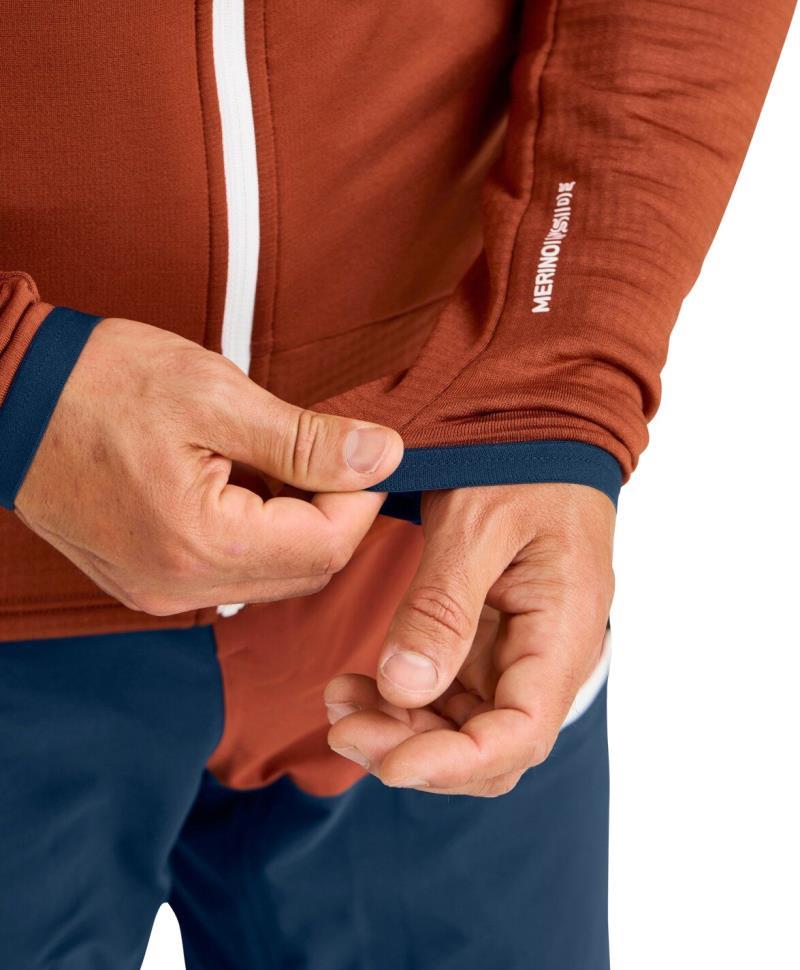 Fleece Grid Hoody - Mens - Clay Orange 6