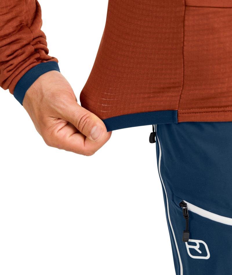 Fleece Grid Hoody - Mens - Clay Orange 7