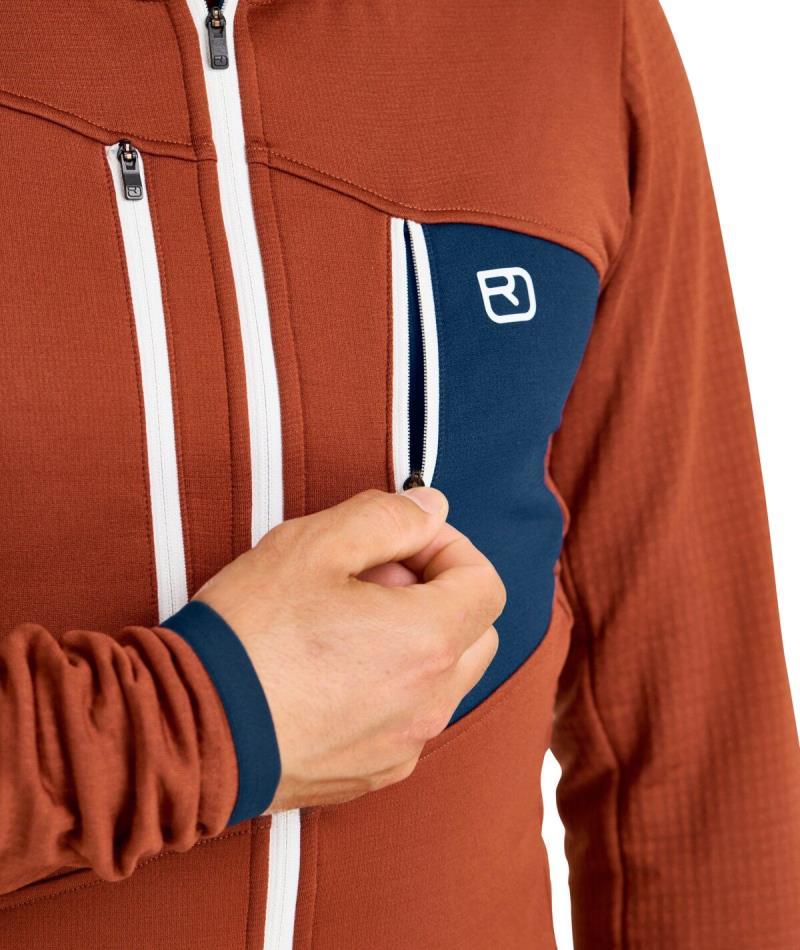 Fleece Grid Hoody - Mens - Clay Orange 8