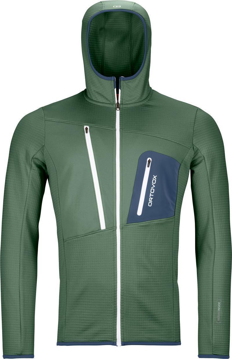 Fleece Grid Hoody - Mens - Green Forest 1