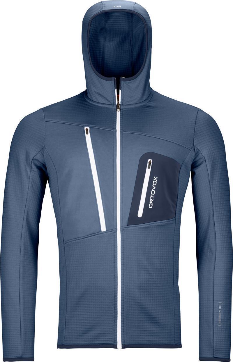 Fleece Grid Hoody - Mens - Night Blue 1