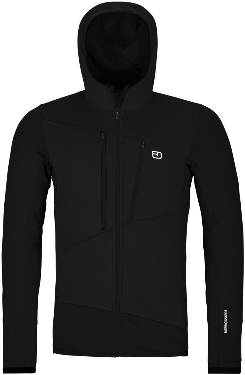 Fleece Grid Hoody - Mens - black raven 1