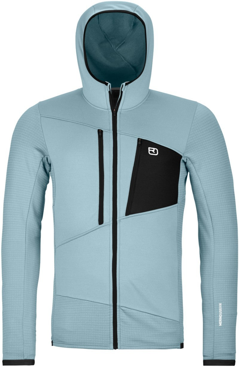 Fleece Grid Hoody - Mens - glacier grey 1