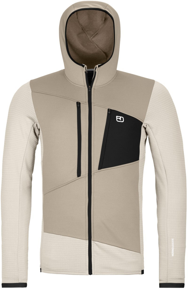 Fleece Grid Hoody - Mens - white chalk 1
