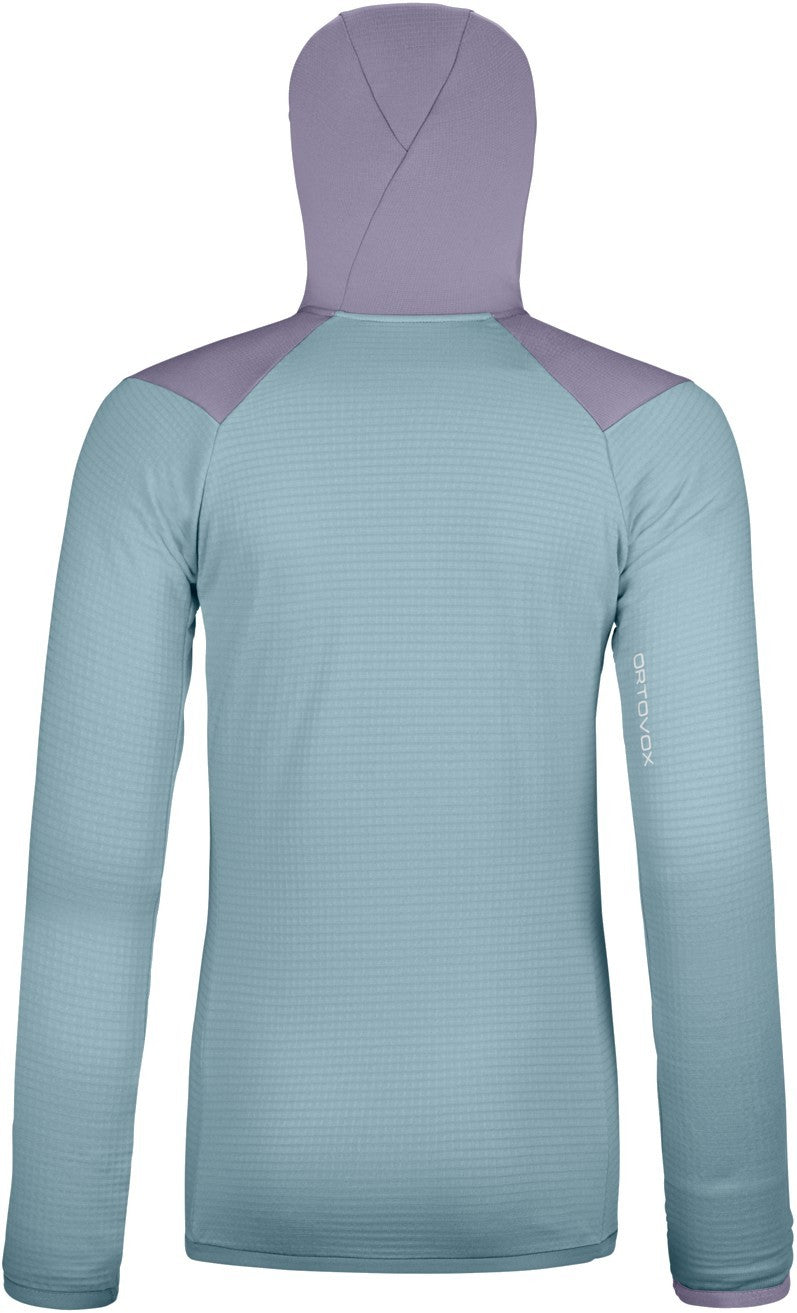 Fleece Grid Hoody - Womens - glacier grey 1