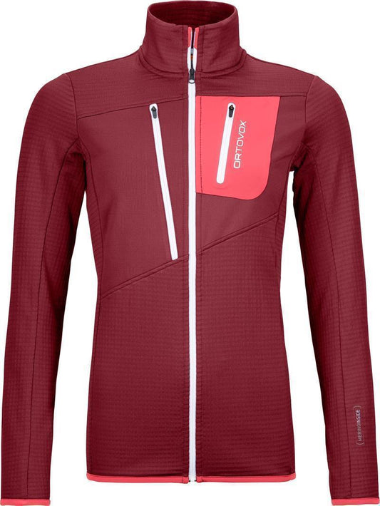 Fleece Grid Jacket - Womens - Dark Blood 1